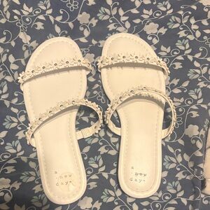 A New Day Women's Floral White Sandals